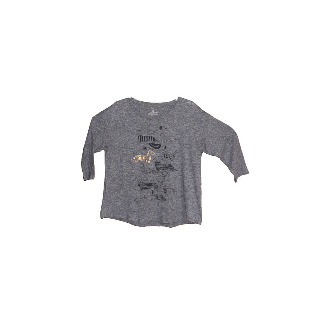 Sonoma Ladies T-Shirt  Y2K Light Gray with Puppy Dogs on Front  Size XL